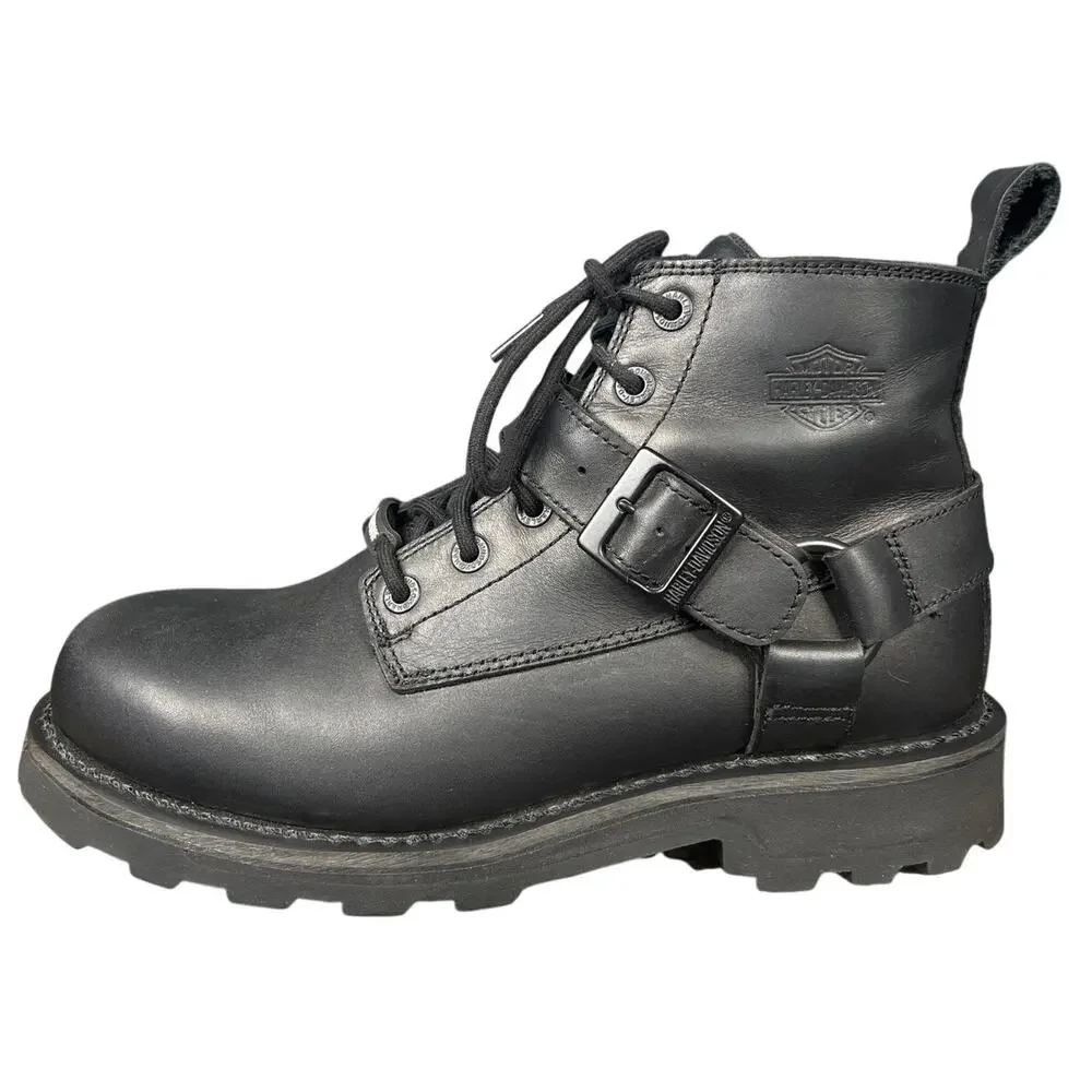 Harley Davidson Men’s Bullard Black Leather Moto Biker Boot Size US 9.5